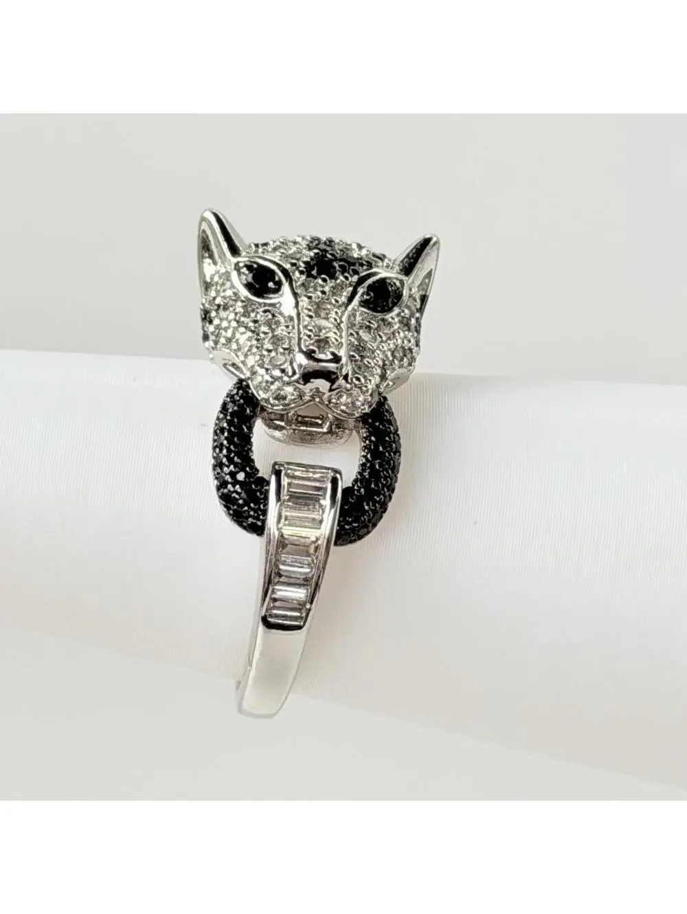 Bomb Party UNTAMED JAG Ring Sz 11 “Silence Has Teeth” Black Onyx on Rhodium
